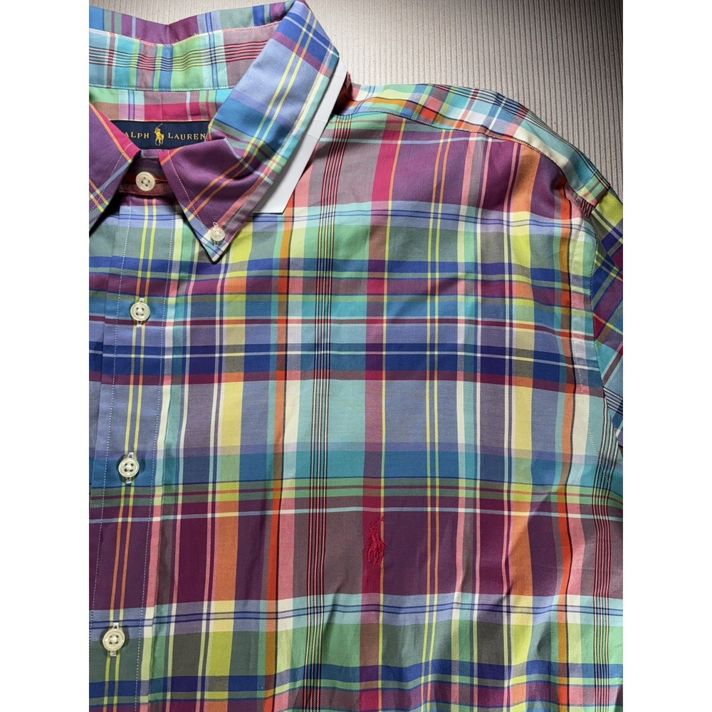 Polo Ralph Lauren 3XLT Men's Classic-Fit Oxford Shirt - Blue/Pink NWT Designer - Picture 9 of 11